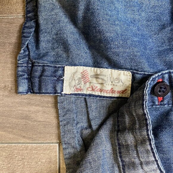 Silver Jeans Co Button Down Shirt Size Medium Long Sleeve Denim Look Triple 5 - Picture 3 of 6